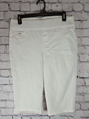 Nine West White Pull-On Cropped Jeans/SkimmerJeans Size 8